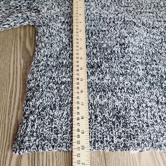 Anthropologie Maeve Tweed Boyfriend Cardigan Sweater XSP Black White Marled Knit - Picture 10 of 10